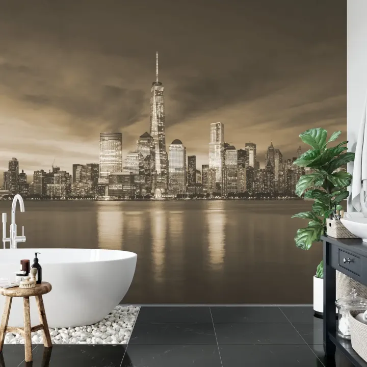 Fototapeta Wschód Słońca w Nowym Jorku – Sepia i Skyline Manhattanu
