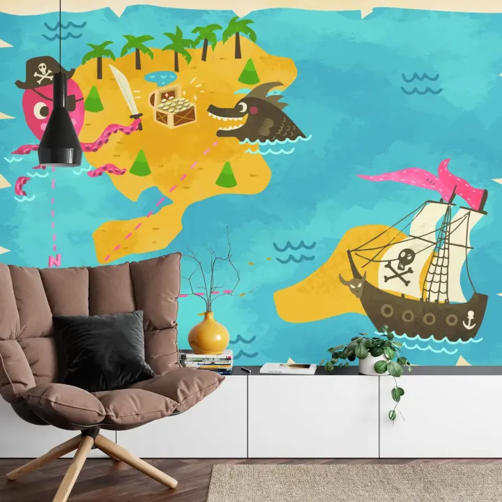 Fototapeta Skarb Ahoj! – Piracka Mapa Skarbów i Przygoda