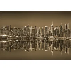 Fototapeta Refleksje Nowojorskie – Skyline Manhattanu w Sepii