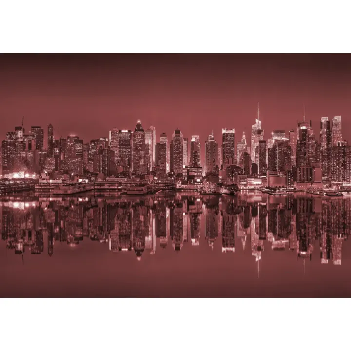 Fototapeta Odbicia Nowego Jorku – Skyline Manhattanu w Czerwieni – produkt