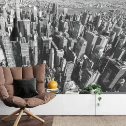 Fototapeta Las Wieżowców – Nowojorski Skyline w Czerni i Bieli