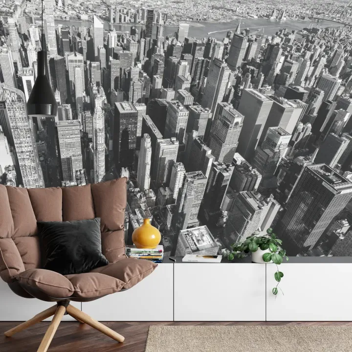 Fototapeta Las Wieżowców – Nowojorski Skyline w Czerni i Bieli