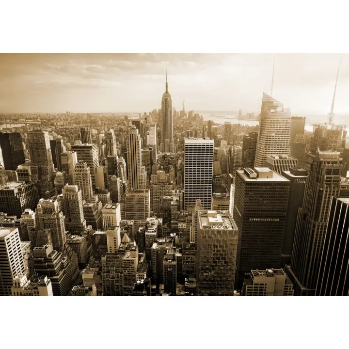 Fototapeta Nowy Jork – Manhattan w Sepii z Lotu Ptaka – produkt