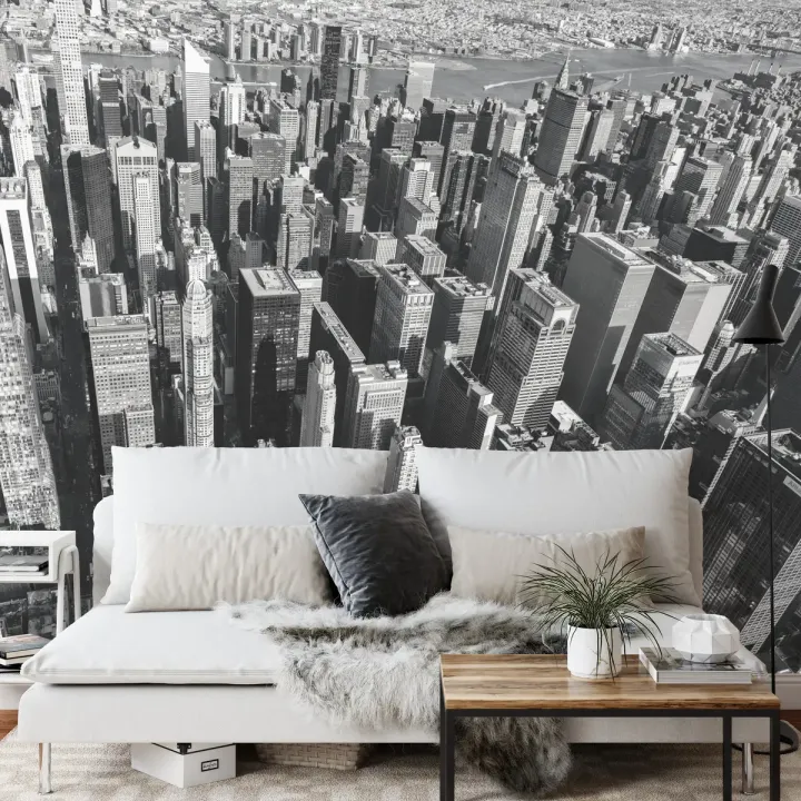 Fototapeta Las Wieżowców – Nowojorski Skyline w Czerni i Bieli