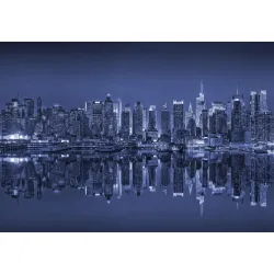Fototapeta Nowy Jork – Nocny Skyline Manhattanu – Odcienie bieli i czerni (II)
