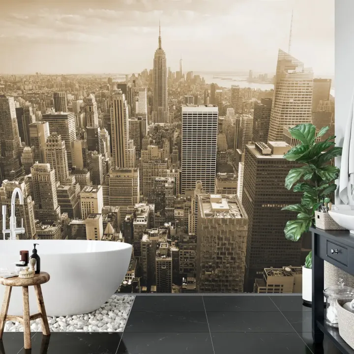 Fototapeta Nowy Jork – Manhattan w Sepii z Lotu Ptaka