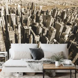 Fototapeta Las Wieżowców – Sepia Manhattan Skyline
