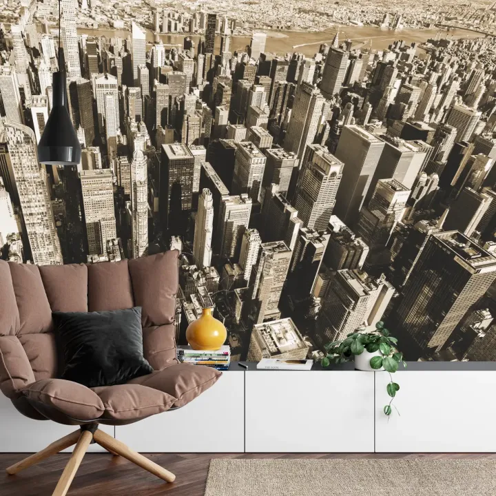 Fototapeta Las Wieżowców – Sepia Manhattan Skyline