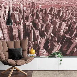 Fototapeta Las Wieżowców – Miejski Skyline w Czerwieni
