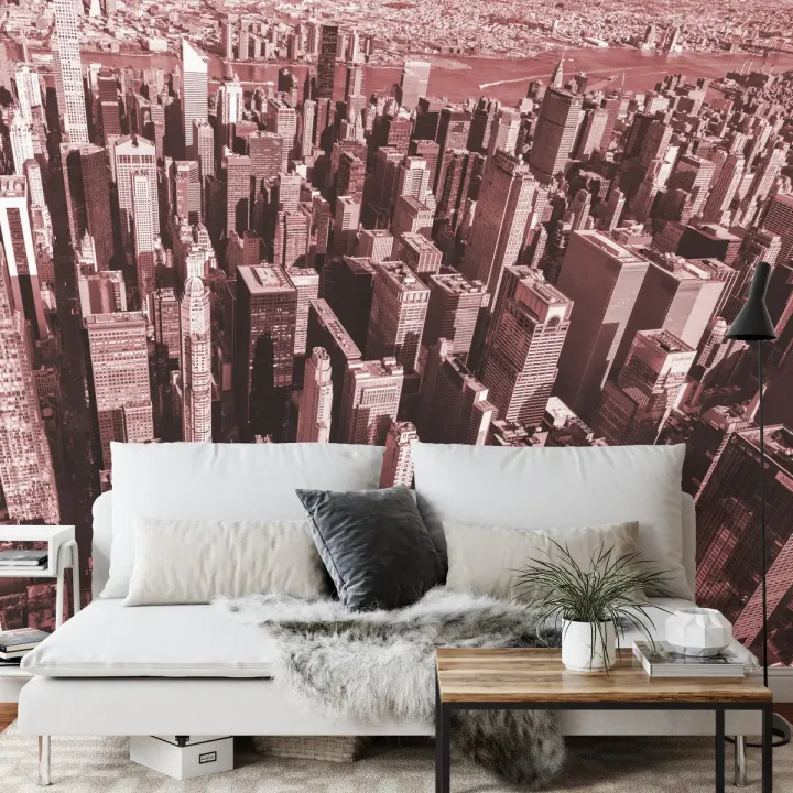 Fototapeta Las Wieżowców – Miejski Skyline w Czerwieni