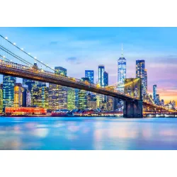 Fototapeta Most Brookliński – Nocny Skyline Nowego Jorku