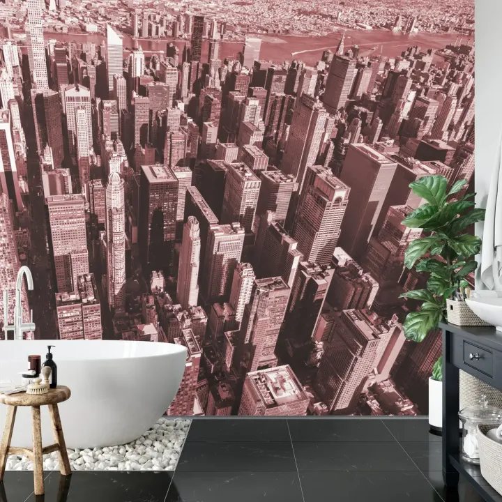 Fototapeta Las Wieżowców – Miejski Skyline w Czerwieni