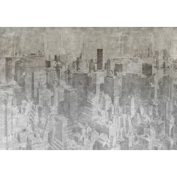 Fototapeta Nowy Jork Grunge – Monochromatyczny Skyline Manhattanu
