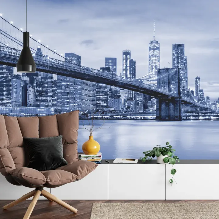 Fototapeta Most Brookliński – Nocny Skyline Nowego Jorku