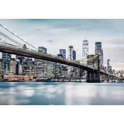 Fototapeta Fajny Filtr Brooklyn Bridge – Nocny Skyline Nowego Jorku