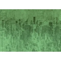 Fototapeta Nowy Jork – Grunge Skyline Manhattanu – Odcienie szarości i zieleni