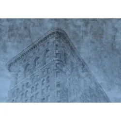 Fototapeta Niebieski Grunge – Skyline Nowego Jorku w Miejskim Stylu