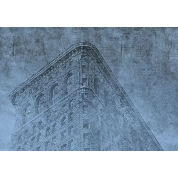 Fototapeta Niebieski Grunge – Skyline Nowego Jorku w Miejskim Stylu – produkt