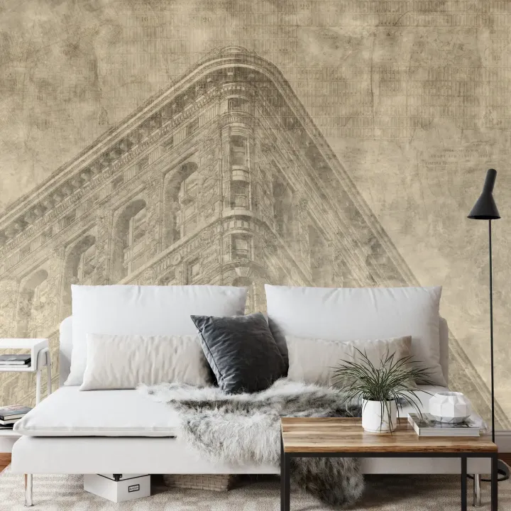 Fototapeta Nowy Jork Grunge – Sepia i Skyline Manhattanu