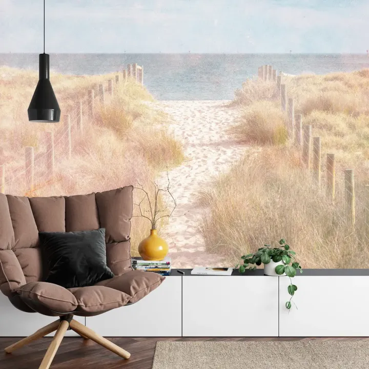 Fototapeta Plaża – Nadmorska Droga o Zachodzie Słońca