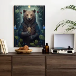 Plakat Fantasy – Niedźwiedź w Stroju w Leśnej Magii
