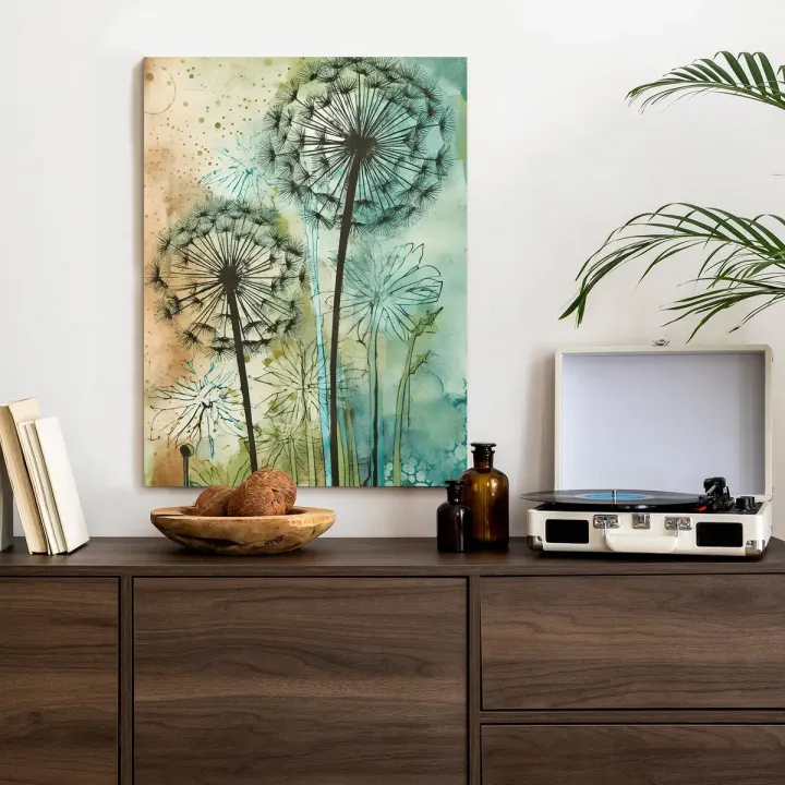 Plakat Abstrakcyjne Mniszki – Akwarelowa Łąka i Natura