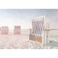 Fototapeta Ostsee Strandkörbe – Nadmorski Krajobraz z Koszami Plażowymi