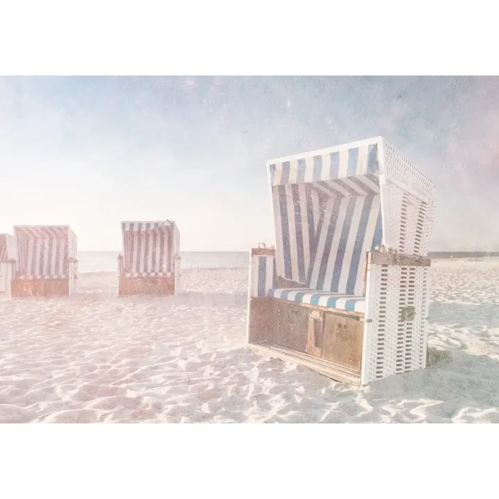 Fototapeta Ostsee Strandkörbe – Nadmorski Krajobraz z Koszami Plażowymi – produkt
