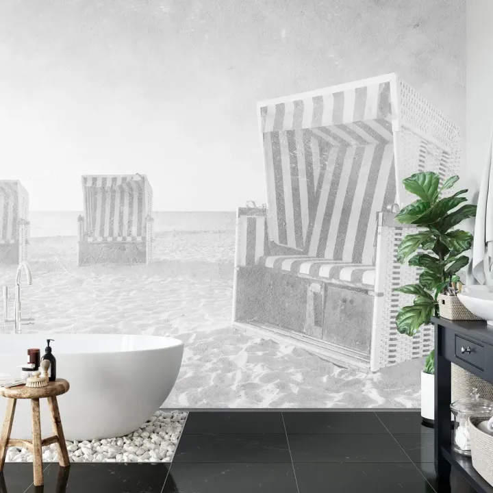 Fototapeta Ostsee – Nadmorski Krajobraz z Koszami Plażowymi