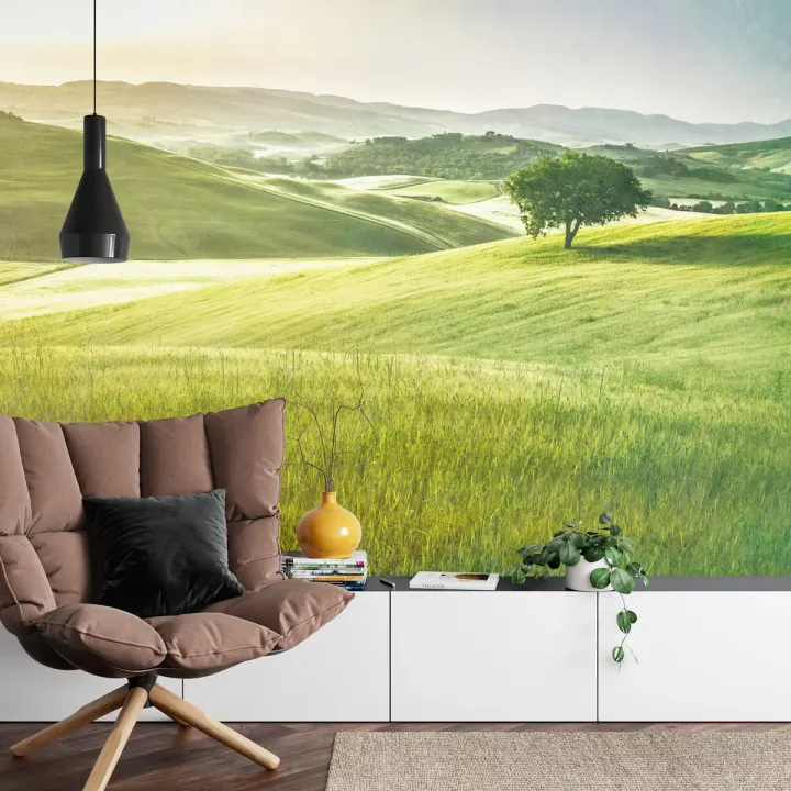 Fototapeta Rolling Hills – Sielski Krajobraz Górski i Zielone Pola