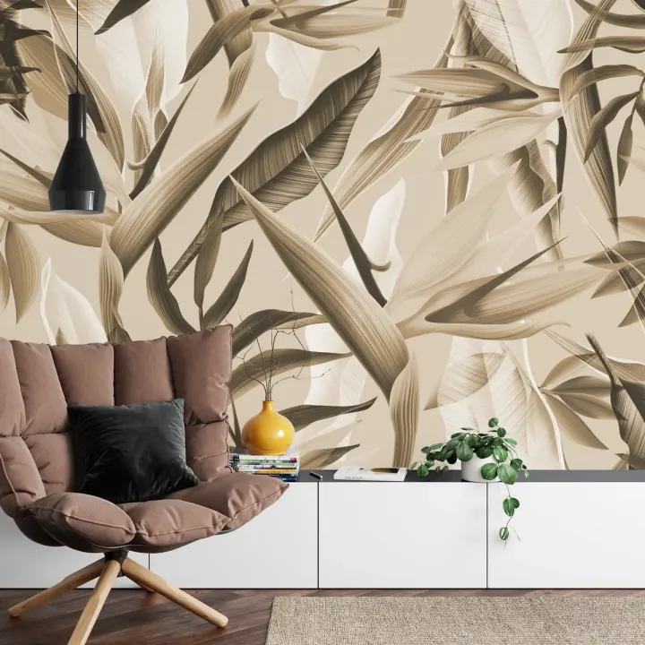 Fototapeta Tropikalna Sepia – Egzotyczna Flora i Palmy