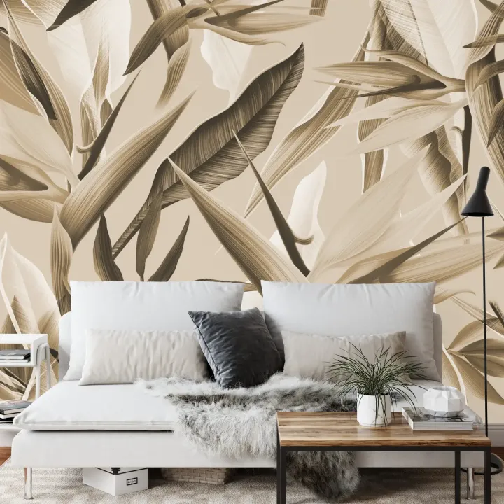 Fototapeta Tropikalna Sepia – Egzotyczna Flora i Palmy