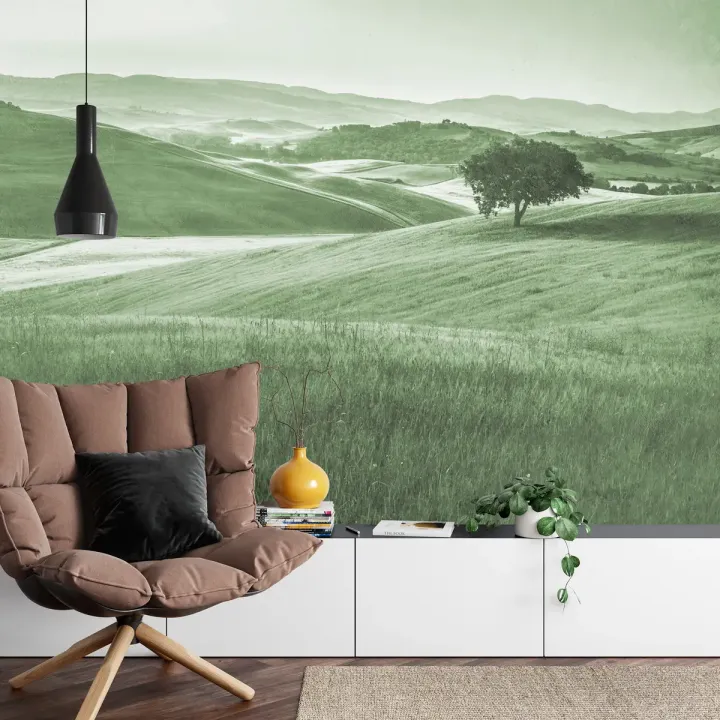 Fototapeta Rolling Hills – Spokojny Krajobraz z Samotnym Drzewem