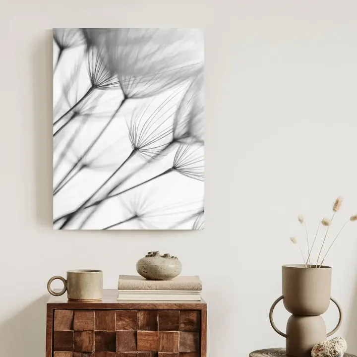Plakat Mniszki Lekarskie – Abstrakcyjna Natura w Monochromacie