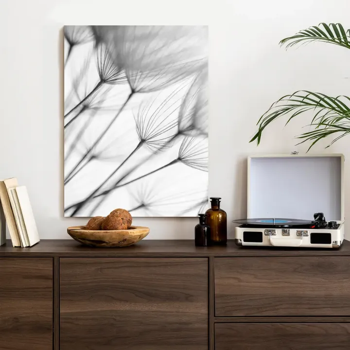 Plakat Mniszki Lekarskie – Abstrakcyjna Natura w Monochromacie