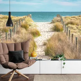 Fototapeta Zejdźmy Na Plażę – Nadmorski Krajobraz i Spacer Brzegiem Morza
