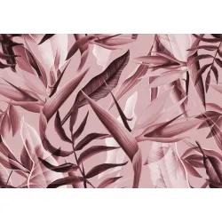 Fototapeta Tropicalia Różowy – Tropikalna Dżungla i Palmowe Liście
