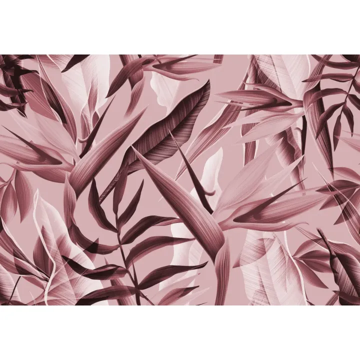 Fototapeta Tropicalia Różowy – Tropikalna Dżungla i Palmowe Liście – produkt