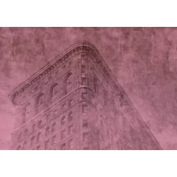 Fototapeta Nowy Jork Grunge – Miejski Skyline Manhattanu – Odcienie szarości i różu