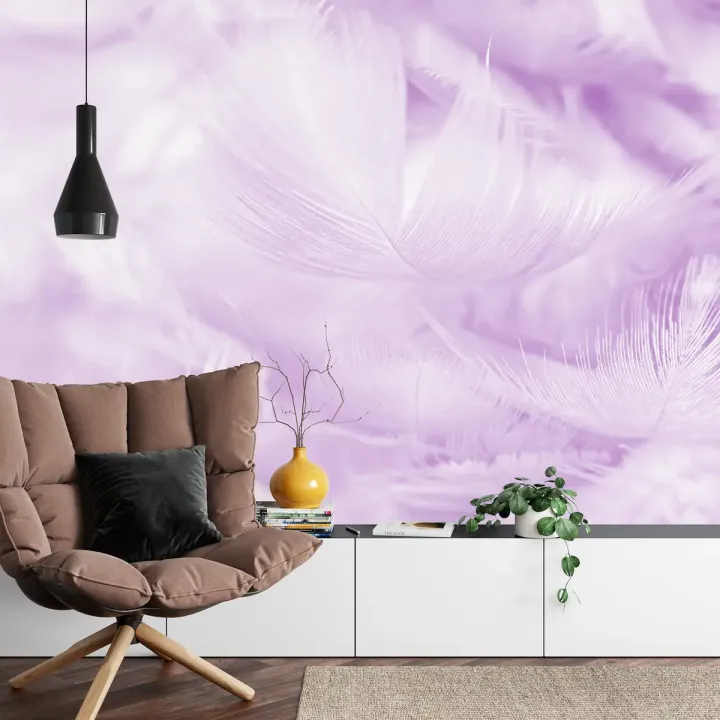 Fototapeta Pióra – Abstrakcyjny Motyw w Kolorze Fioletowym