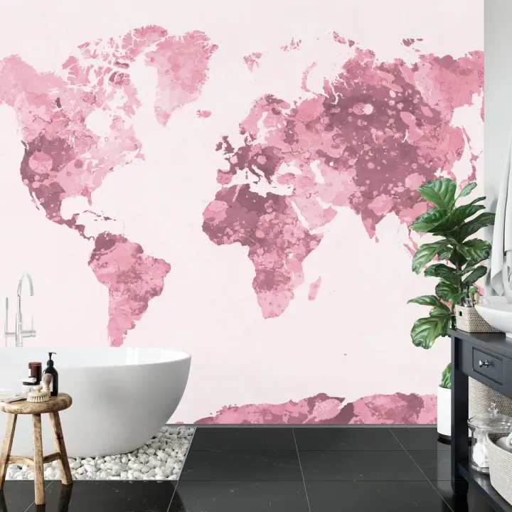 Fototapeta Akwarela Mapa Świata – Podróże i Kontynenty w Artystycznym Stylu