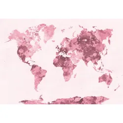 Fototapeta Akwarela Mapa Świata – Podróże i Kontynenty w Artystycznym Stylu