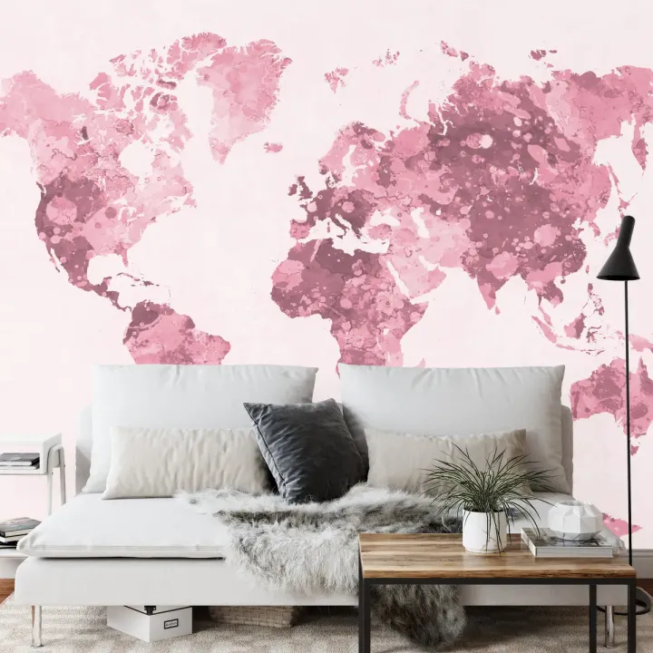 Fototapeta Akwarela Mapa Świata – Podróże i Kontynenty w Artystycznym Stylu