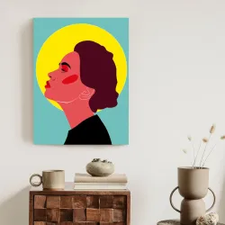 Plakat Zamyślona Kobieta – Portret Pop Art w Stylu Retro