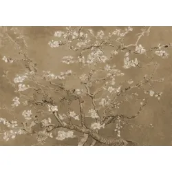 Fototapeta Kwiaty Van Gogha – Styl Vintage i Natura w Sepii