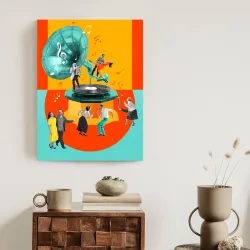 Plakat Kolaż Pop-Art – Muzyka i Taniec w Stylu Lat 60.