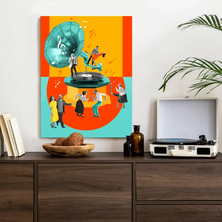 Plakat Kolaż Pop-Art – Muzyka i Taniec w Stylu Lat 60.
