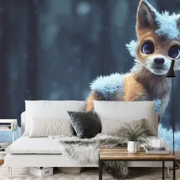 Fototapeta Red Fox In The Snow – Lis Rudy w Zimowym Lesie
