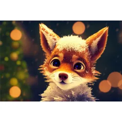 Fototapeta Little Fox – Zimowy Krajobraz Leśny w Świetle Słońca