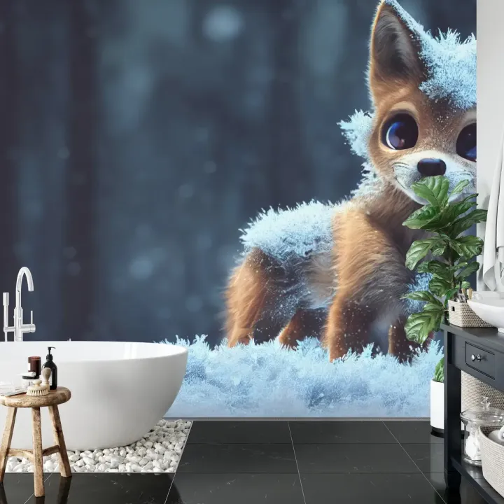 Fototapeta Red Fox In The Snow – Lis Rudy w Zimowym Lesie